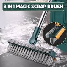 2 In 1 Floor Scrub Brush Rotating With Long Handle