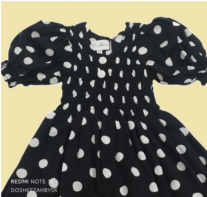 Black Polka Dot Frock For Girls (Everyday Wear)