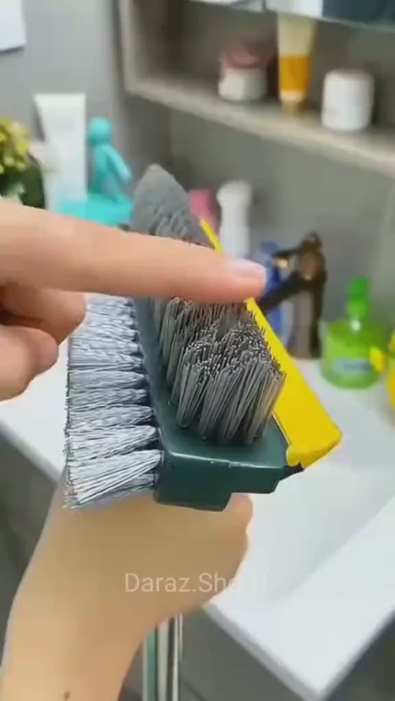 2 In 1 Floor Scrub Brush Rotating With Long Handle