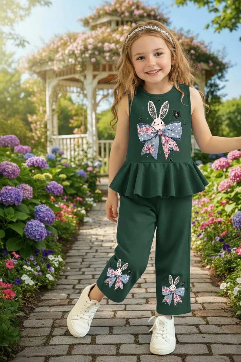Girls Peplum Top & Pants Set