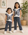 Blue & White Butterfly Printed Kids Wear