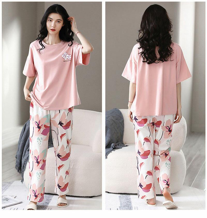 Pink but printed Night suit